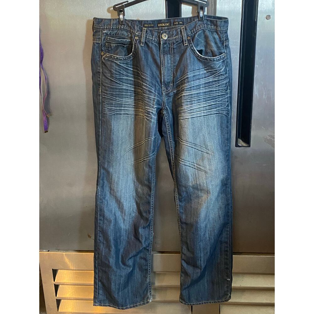 Vintage Y2K Helix Jeans w/ Embroidered Back Pockets 34x30